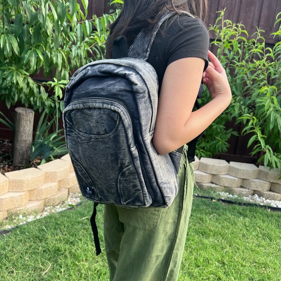 Stonewashed Heavy Cotton Backpack Black - Picture 3 of 14